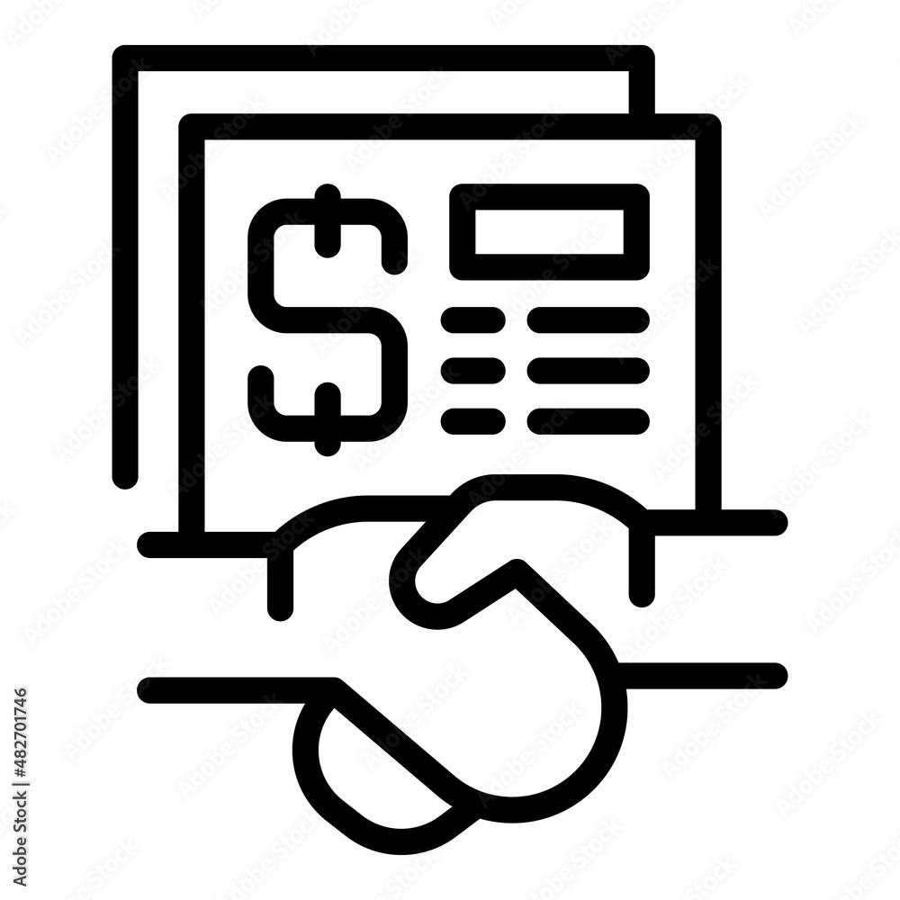 Wall mural Business fund handshake icon outline vector. Company money. Finance market - Wall murals