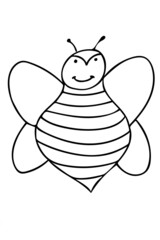 Hand drawing illustration of a honeybee