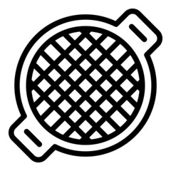 Grill net icon outline vector. Bbq steak. Food cook