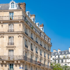 Fototapeta na wymiar Paris, beautiful buildings, place de la Nation in the 11e district 