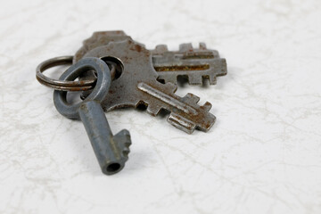 A bunch of old padlock keys