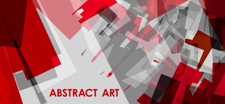 Red, black and gray geometric abstraction. Vector graphics