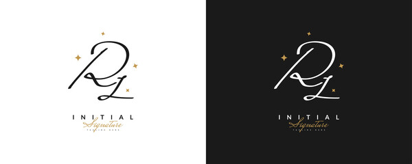 RJ Initial Logo Design with Elegant Handwriting Style. RJ Signature Logo or Symbol for Wedding, Fashion, Jewelry, Boutique, Botanical, Floral and Business Identity