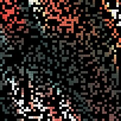 Fototapeta premium Dark orange playful forms, puzzle, abstract background with squares