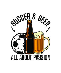 soccer and beer tshirt design