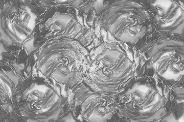 Background of silver color with relief of roses