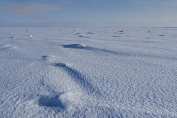 shadow lines from the snow relief
