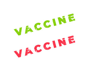 Vaccine Stamp in Grunge Design Isolaten on White Background. Vector Illustration