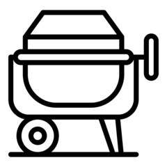 Cement mixer icon outline vector. Concrete truck. Machine mix