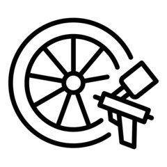 Paint car wheel icon outline vector. Tire rim. Tyre chrome