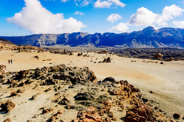 Panoramic view of the pumice stone mines of San José, in the Teide Natural Park.