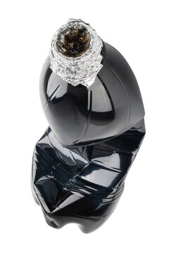 marijuana bong made from a plastic bottle and foil isolated on white background