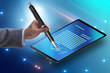 Electronic signature concept in the business