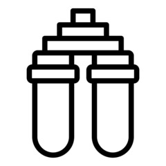 Obraz premium Double tank filter icon outline vector. Osmosis system. Machine plant