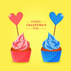 cupcakes with hearts