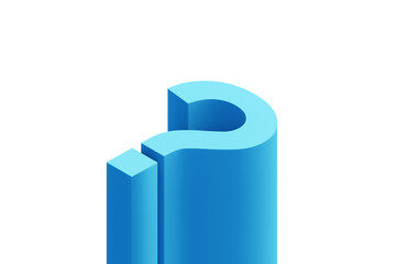 Concept of uncertainty with the question - 3d rendering