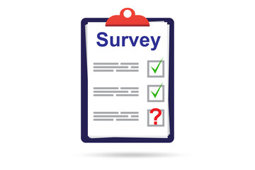 Survey questionnaire with tick boxes