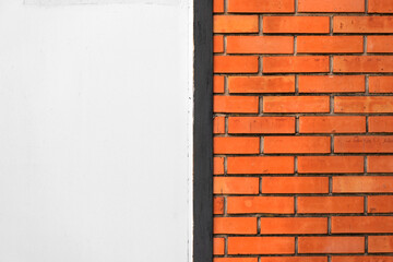 White wall and bricks as background