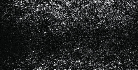 Monochrome texture composed of irregular graphic elements. Distressed uneven grunge background. Abstract vector illustration. Overlay for interesting effect and depth. Isolated on white background.