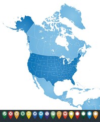 Map of North America - 482711103