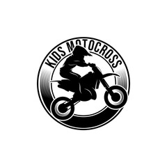 Kids Motocross Logo Design Template
