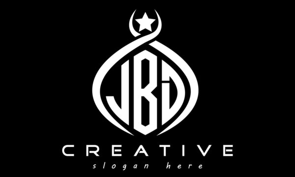 JBD three letters monogram curved oval initial logo design, geometric minimalist modern business shape creative logo, vector template	

