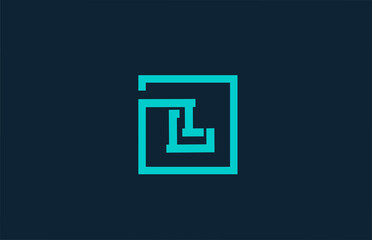 blue line L alphabet letter logo icon design. Creative template for company and business