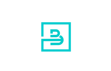 B alphabet letter logo icon design. Creative template for company and business with blue line color