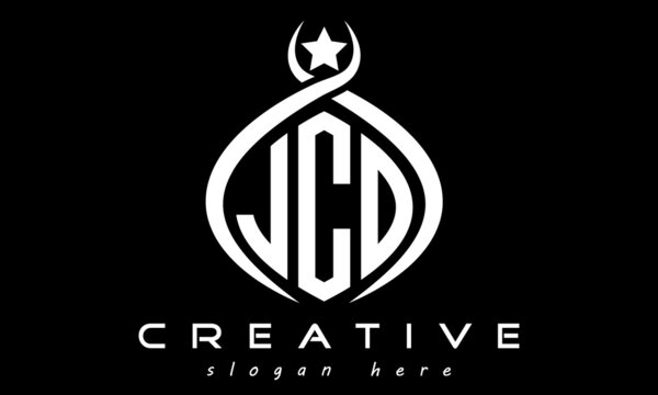 JCO three letters monogram curved oval initial logo design, geometric minimalist modern business shape creative logo, vector template	
