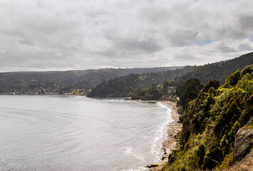 Landscape of Niebla beach in southern Chile