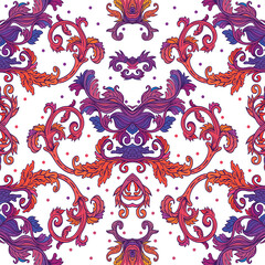 Seamless vintage background brown baroque pattern