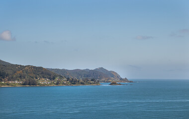 Landscape of Corral bay,  from southern Chile