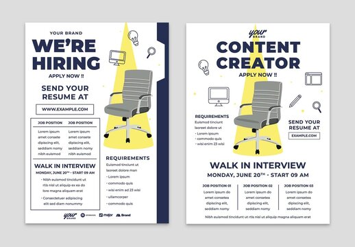 Creative Job Vacancy Hiring Flyer Poster Layout