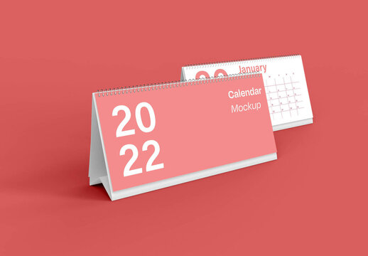 Two Desk Calendars Mockup