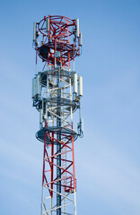 The top of a cell phone tower.