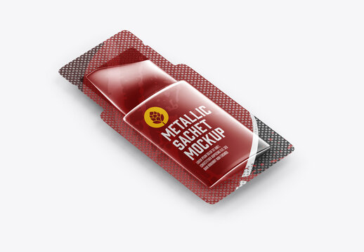 Plastic Sauce Sachet Mockup