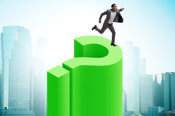 Business concept with question and business person