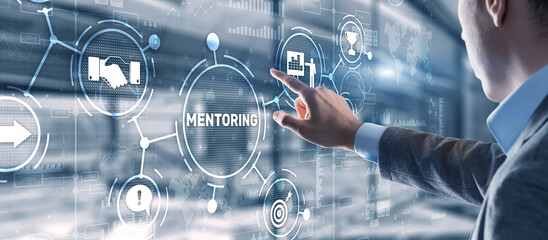 Obraz na płótnie Canvas Mentoring Motivation Coaching Career Business Technology concept