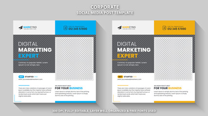 Modern Corporate Business Digital Marketing Social Media Banner Post Webinar Template Design Example Sample