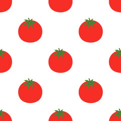 seamless pattern with cartoon tomato, vector illustration