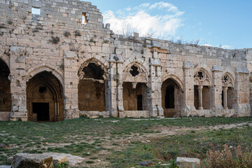 Fototapeta Ruins of castle krak de chevalier in syria obraz