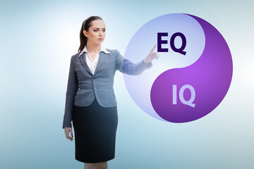 EQ and IQ skill concepts with businesswoman