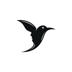 Dove Pigeons Flying Bird, Face, Hummingbird Silhouette logo design inspiration