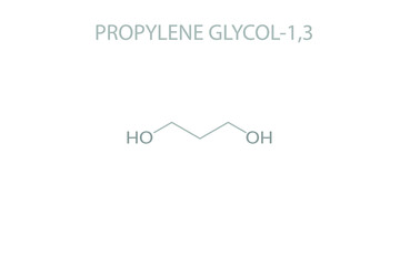 Propylene glycol molecular skeletal chemical formula.	