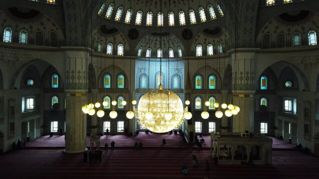 Interior of Kocatepe Mosque in Ankara 