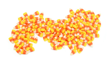 Candy corn on white background