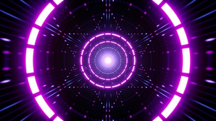 Glowing Geometric Star Shape Neon Nightclubs Concept VJ Art Background