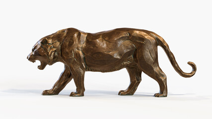 Tiger Figurine premium 3d rendering © Roman