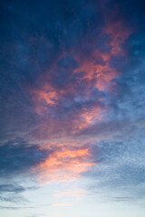 Fototapeta na wymiar Pink and Orange Clouds at Sunset