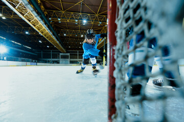 Kids at ice hockey practice